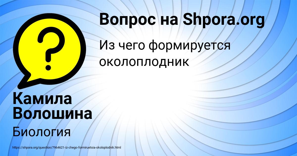 Картинка с текстом вопроса от пользователя Камила Волошина