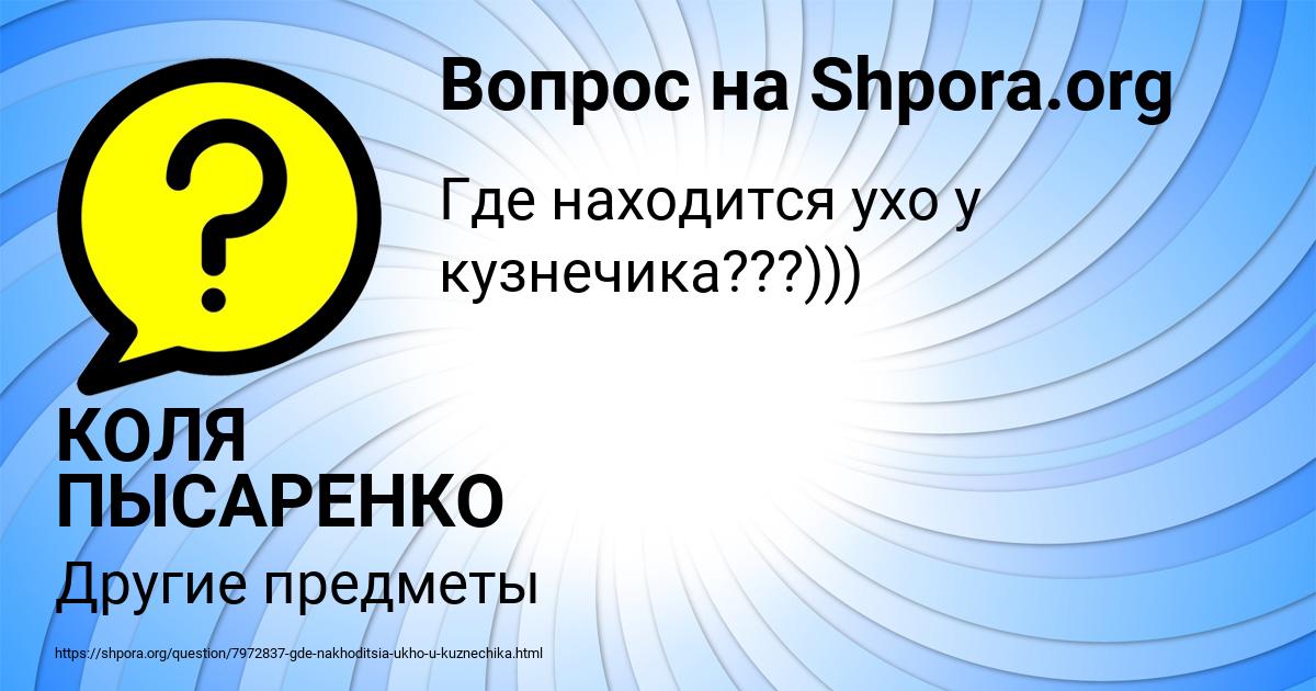 Картинка с текстом вопроса от пользователя КОЛЯ ПЫСАРЕНКО