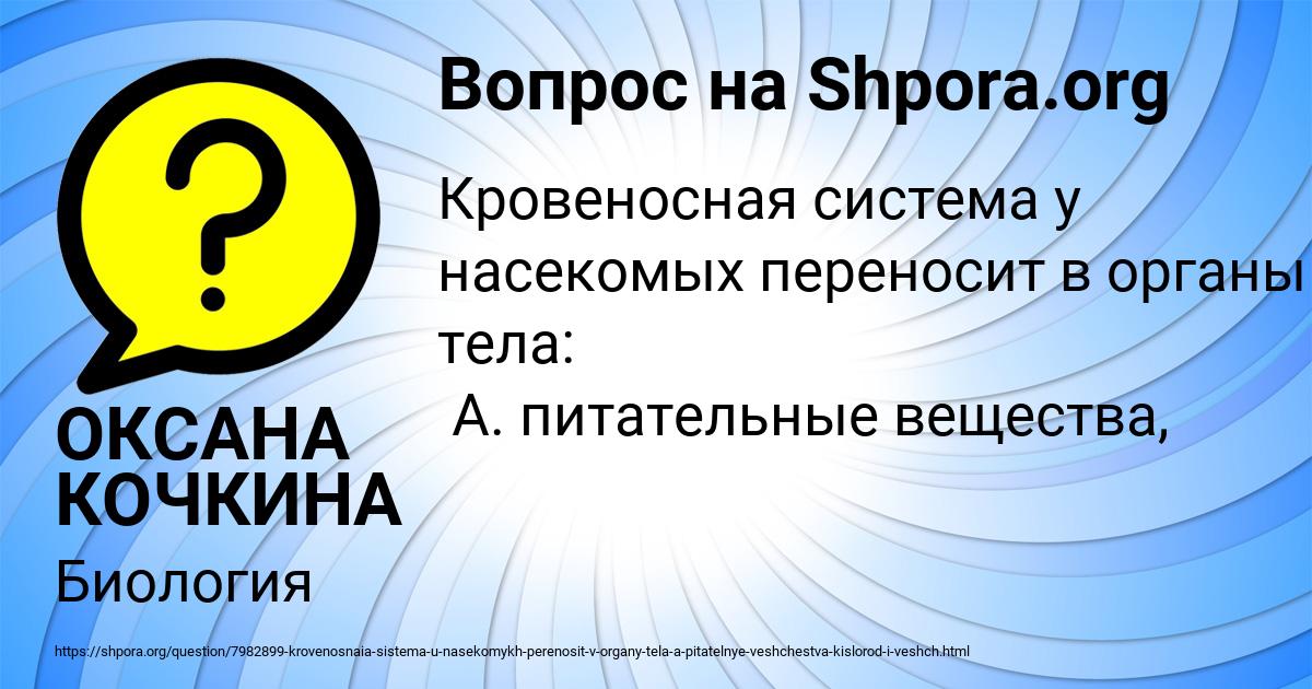 Картинка с текстом вопроса от пользователя ОКСАНА КОЧКИНА
