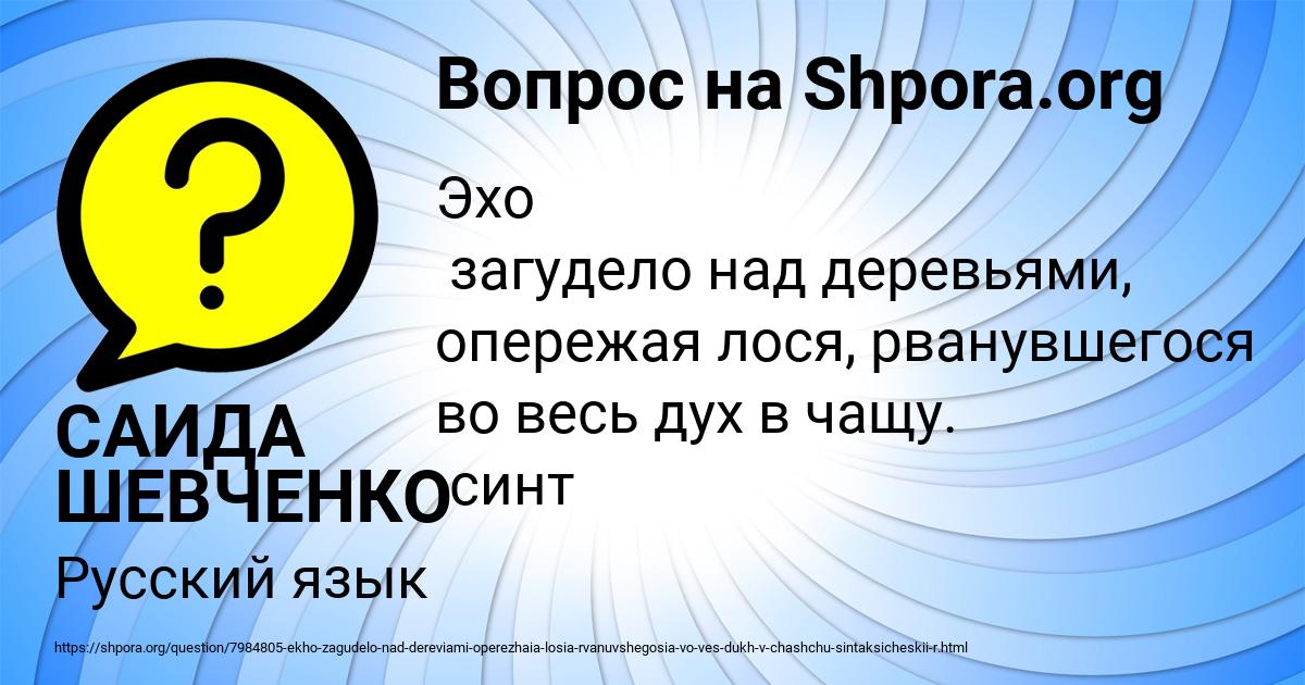 Картинка с текстом вопроса от пользователя САИДА ШЕВЧЕНКО