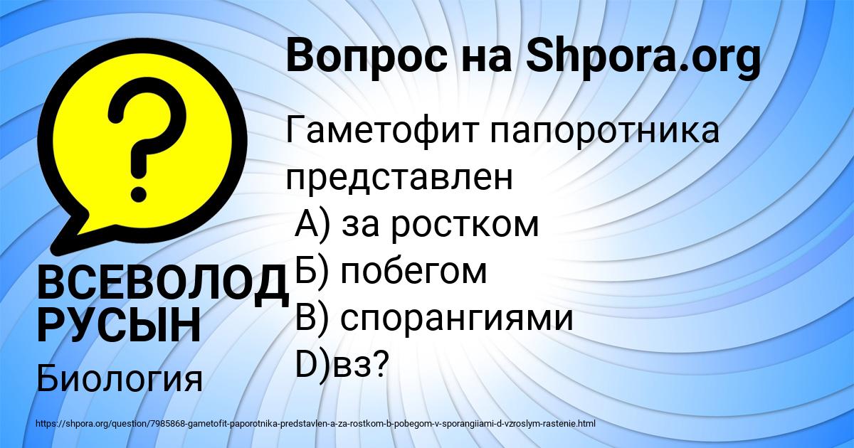 Картинка с текстом вопроса от пользователя ВСЕВОЛОД РУСЫН