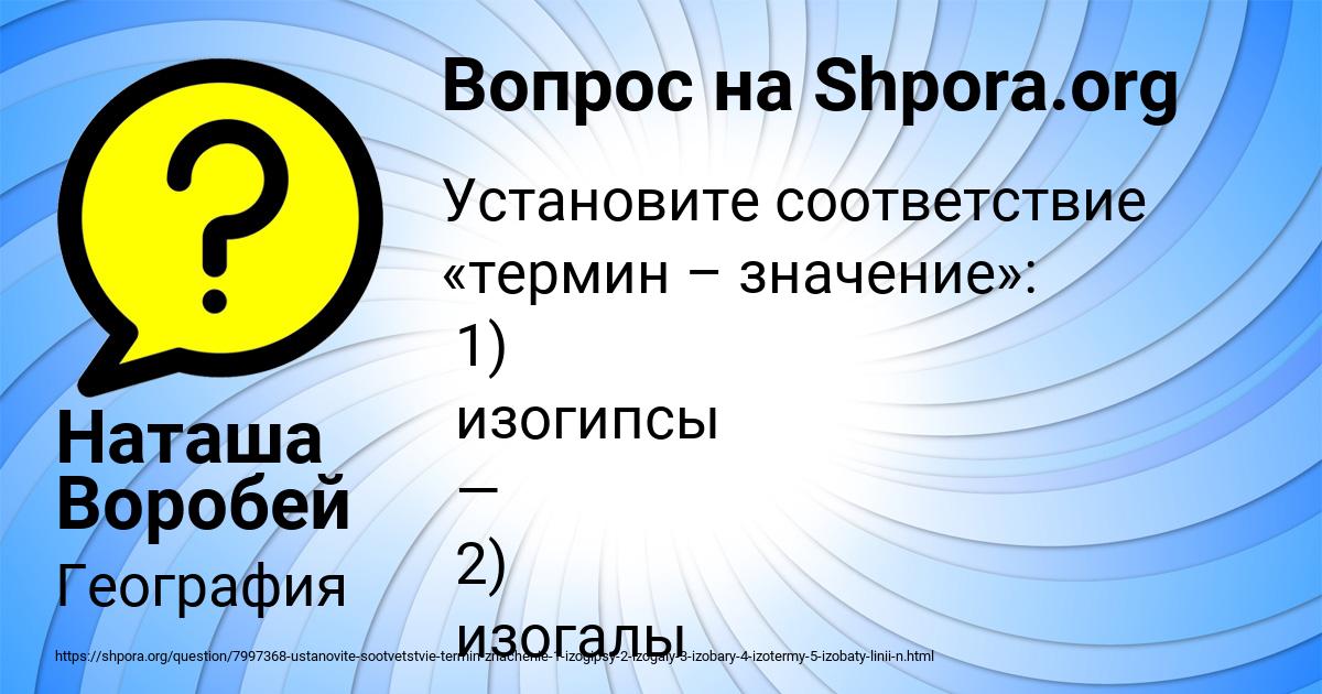 Картинка с текстом вопроса от пользователя Наташа Воробей