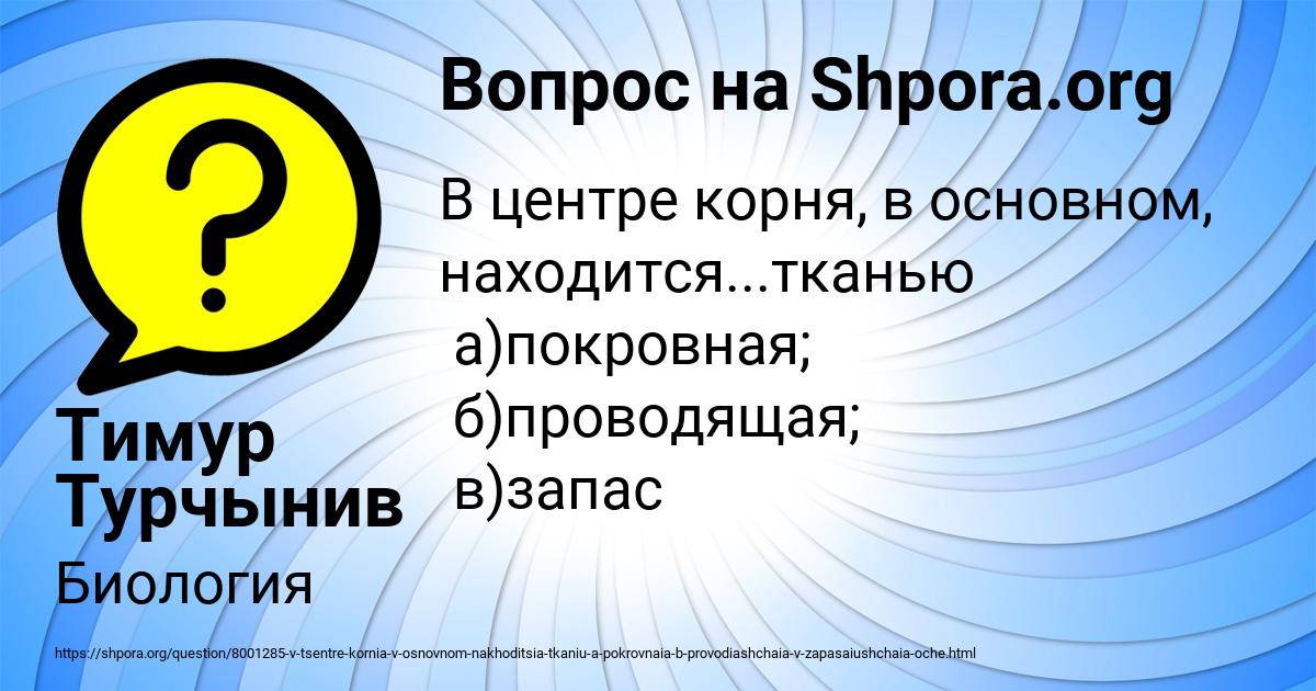 Картинка с текстом вопроса от пользователя Тимур Турчынив