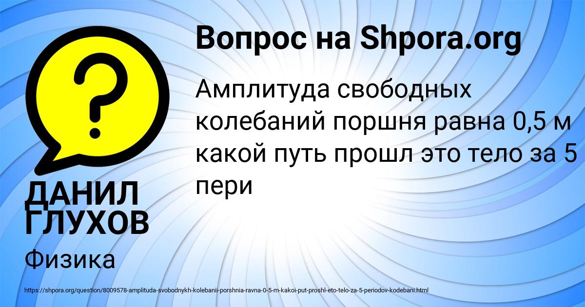Картинка с текстом вопроса от пользователя ДАНИЛ ГЛУХОВ