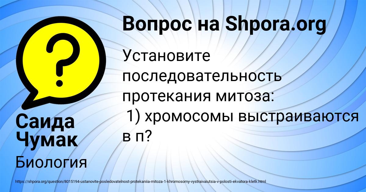 Картинка с текстом вопроса от пользователя Саида Чумак
