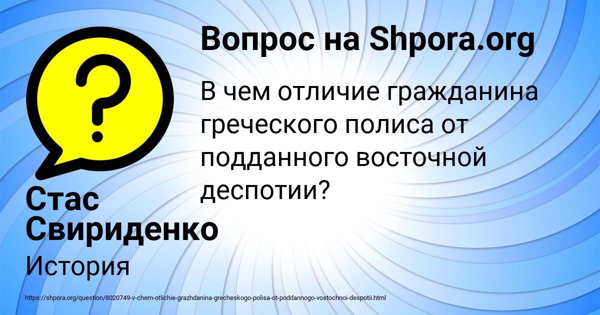 Картинка с текстом вопроса от пользователя Стас Свириденко