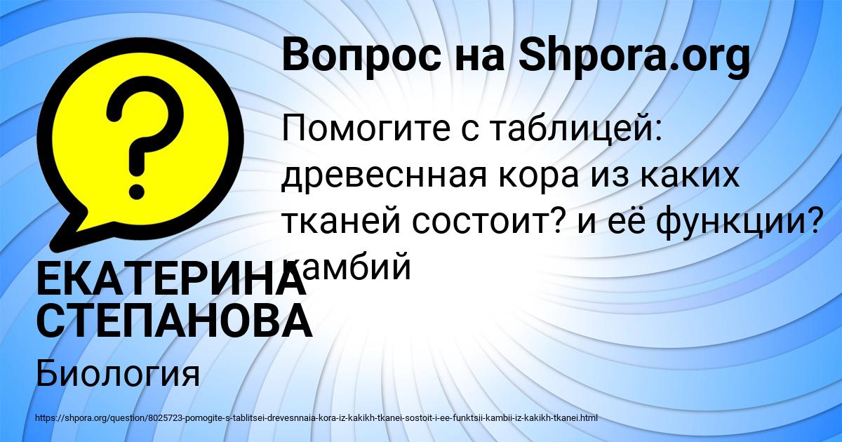 Картинка с текстом вопроса от пользователя ЕКАТЕРИНА СТЕПАНОВА