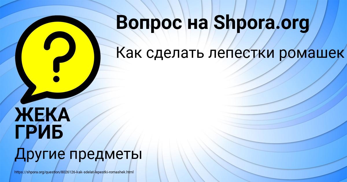 Картинка с текстом вопроса от пользователя ЖЕКА ГРИБ