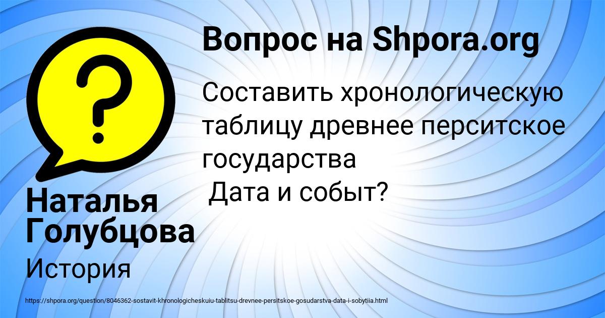 Картинка с текстом вопроса от пользователя Наталья Голубцова