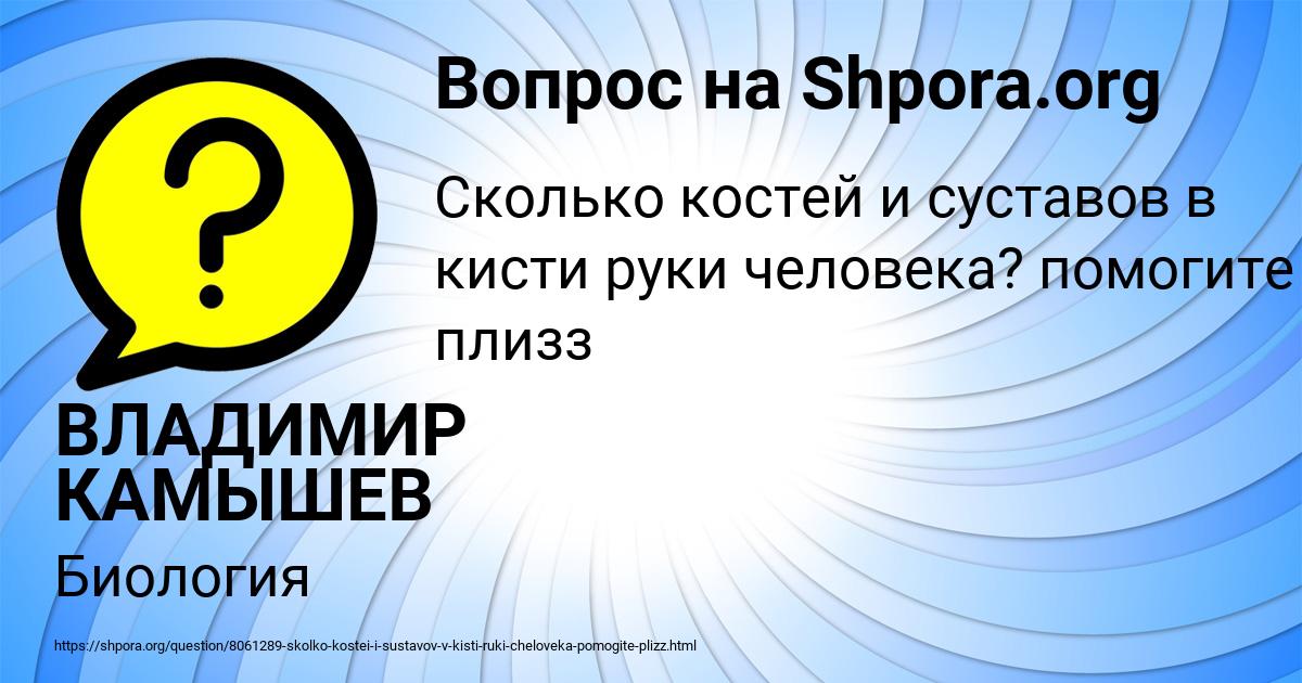 Картинка с текстом вопроса от пользователя ВЛАДИМИР КАМЫШЕВ