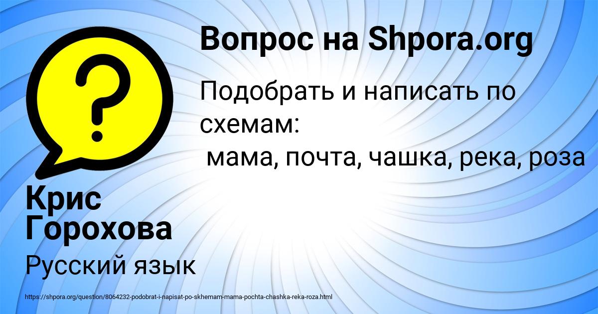 Картинка с текстом вопроса от пользователя Крис Горохова