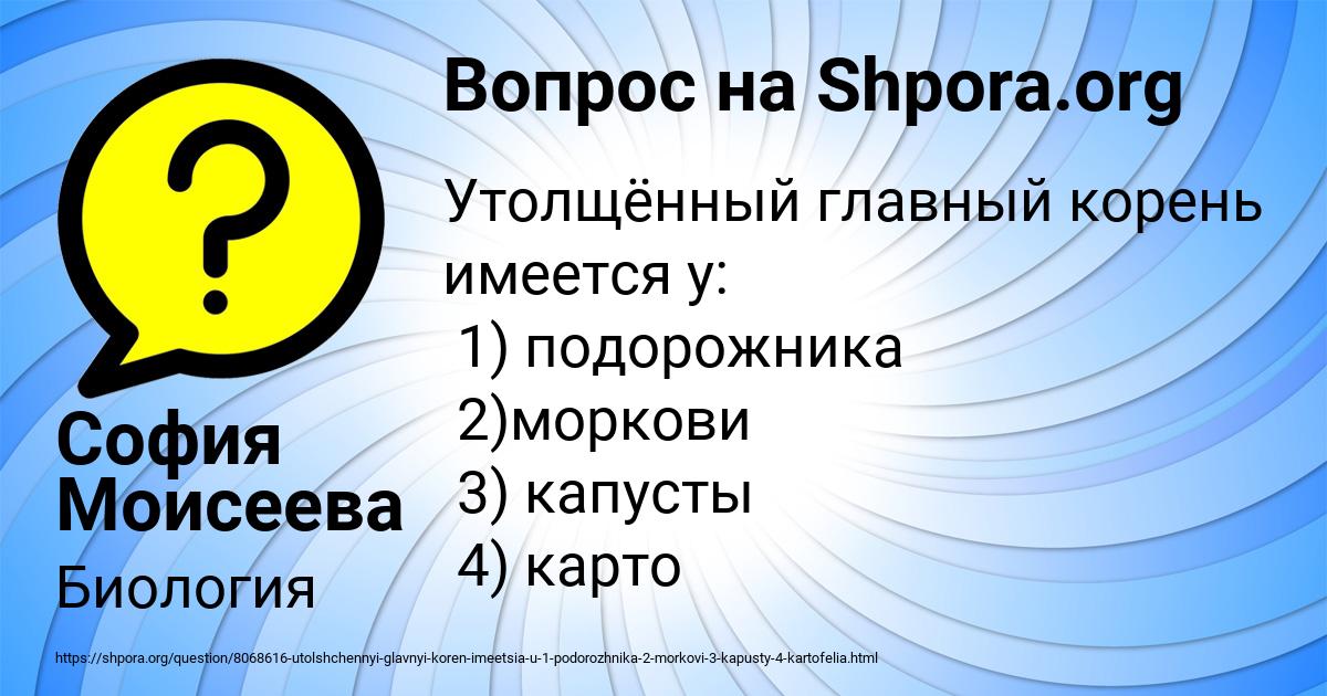 Картинка с текстом вопроса от пользователя София Моисеева