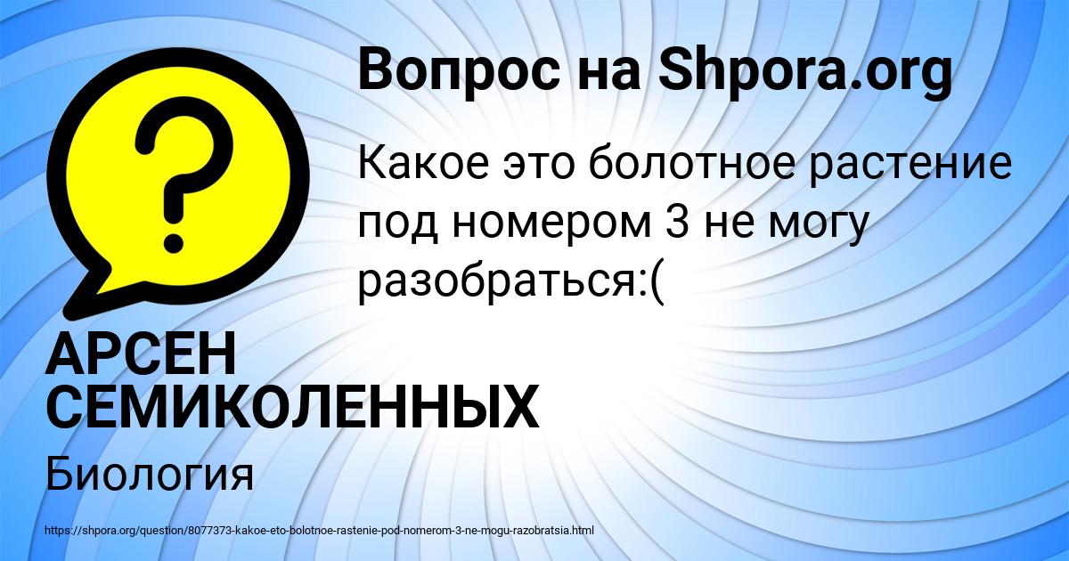 Картинка с текстом вопроса от пользователя АРСЕН СЕМИКОЛЕННЫХ