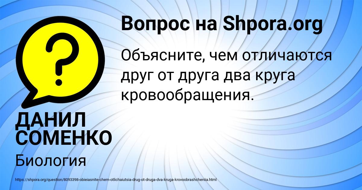 Картинка с текстом вопроса от пользователя ДАНИЛ СОМЕНКО