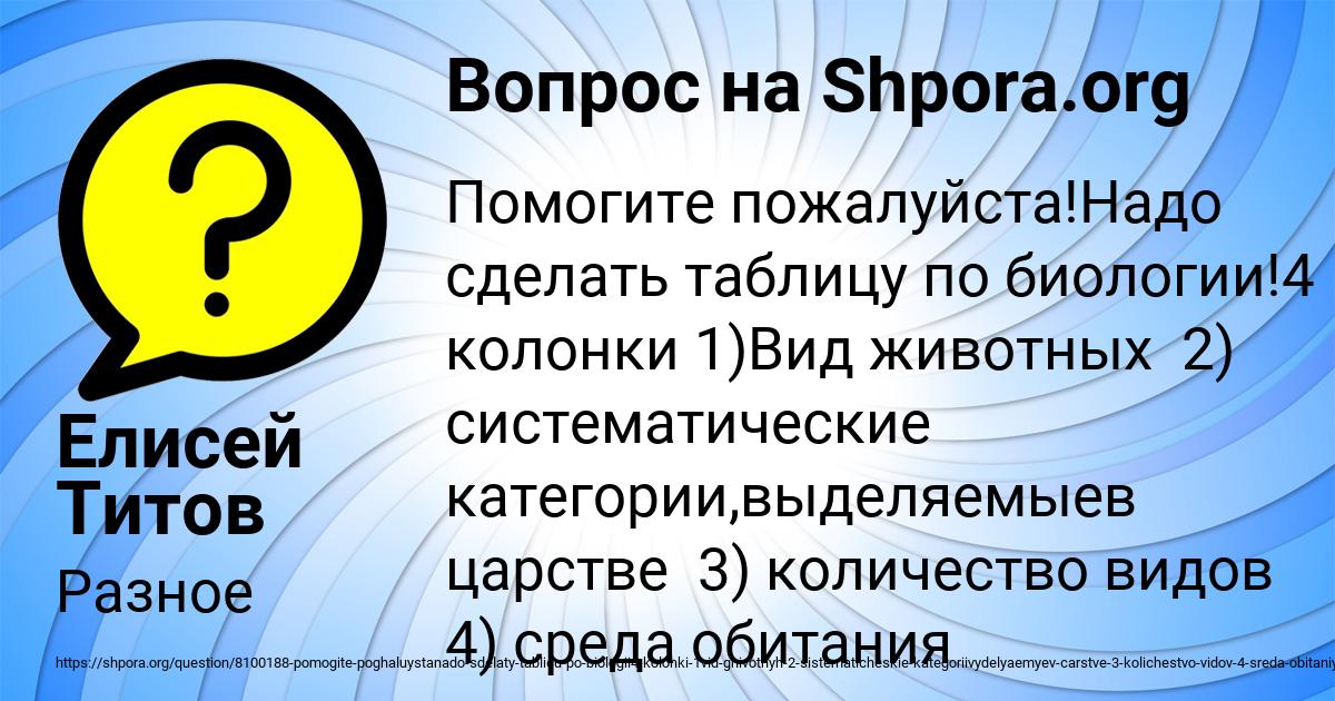 Картинка с текстом вопроса от пользователя Елисей Титов