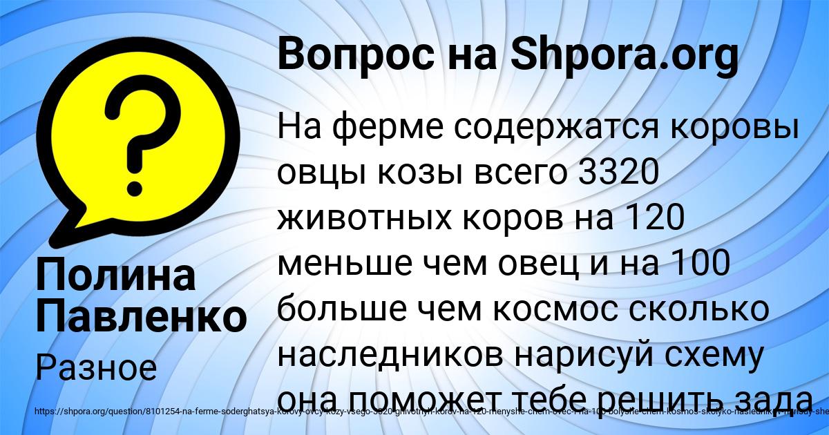 Картинка с текстом вопроса от пользователя Полина Павленко
