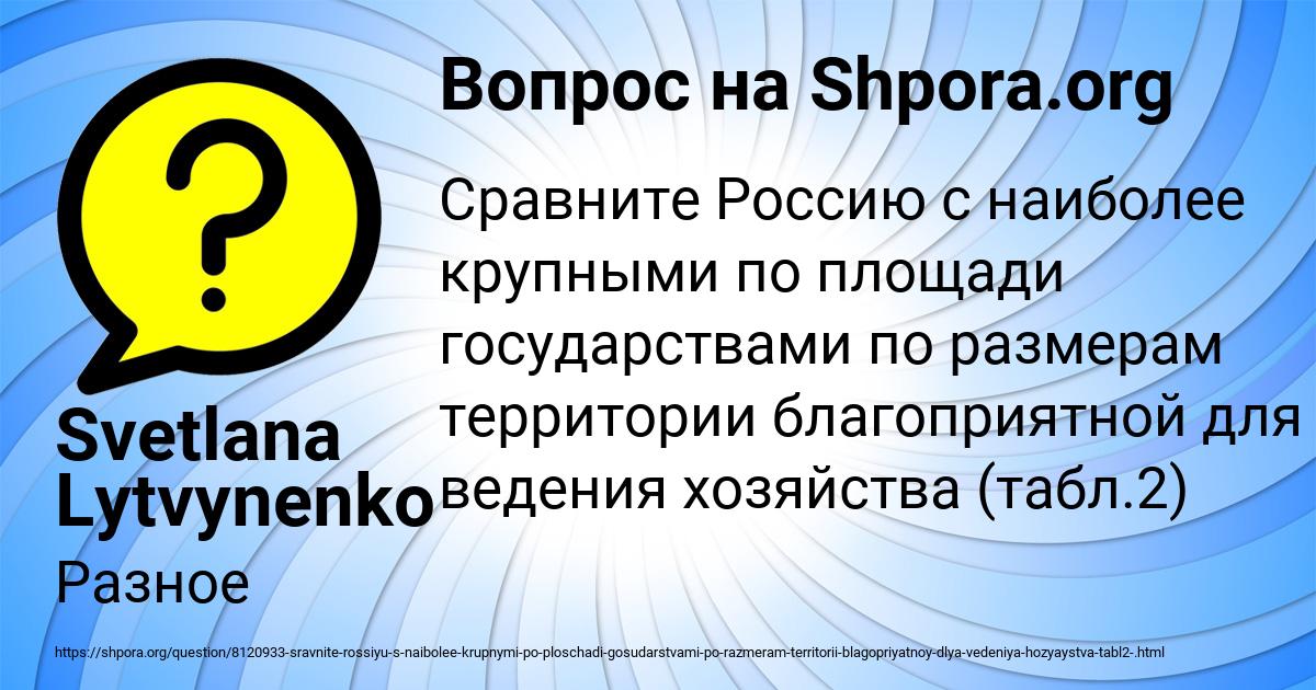 Картинка с текстом вопроса от пользователя Svetlana Lytvynenko