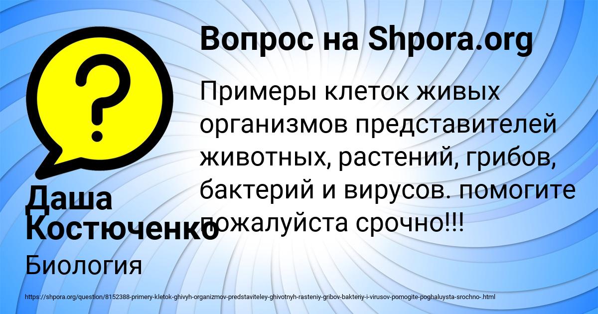 Картинка с текстом вопроса от пользователя Даша Костюченко