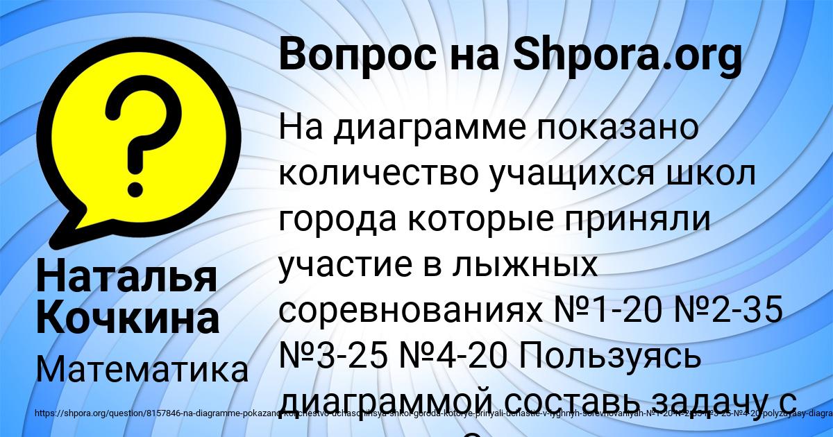 Картинка с текстом вопроса от пользователя Наталья Кочкина