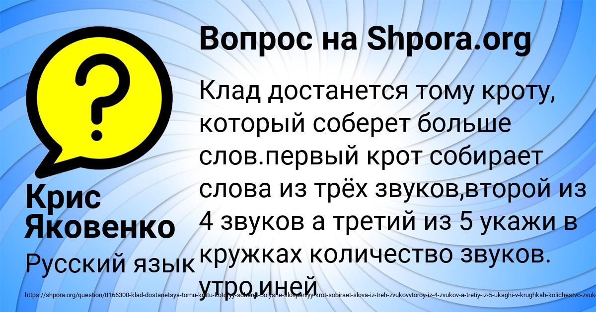 Картинка с текстом вопроса от пользователя Крис Яковенко