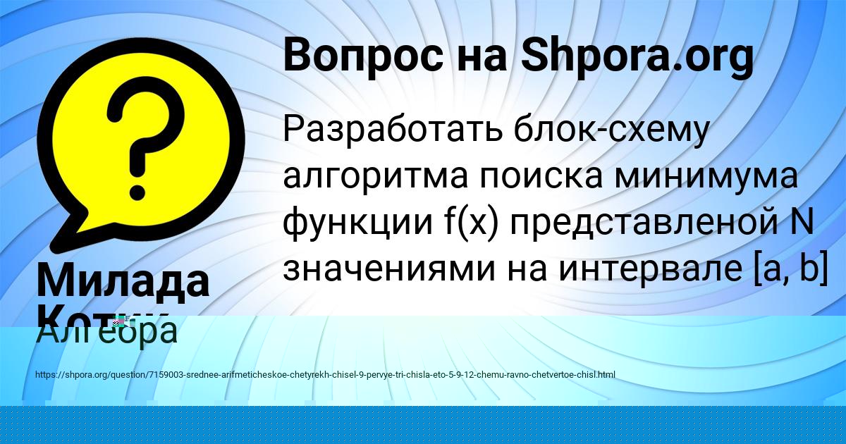 Картинка с текстом вопроса от пользователя Милада Котик