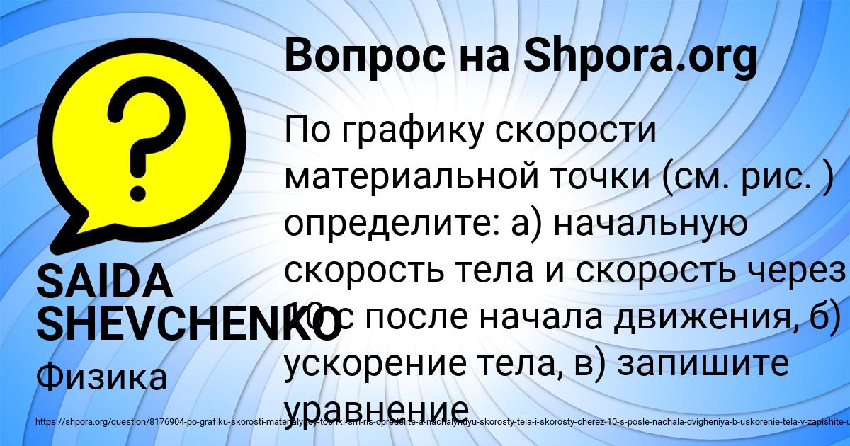 Картинка с текстом вопроса от пользователя SAIDA SHEVCHENKO