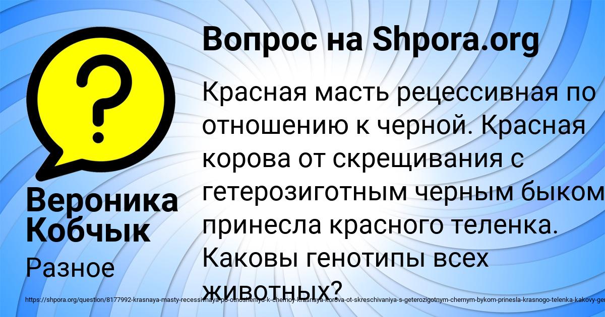 Картинка с текстом вопроса от пользователя Вероника Кобчык
