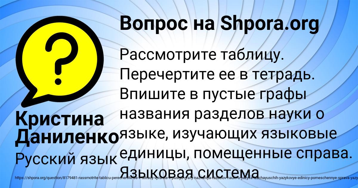 Картинка с текстом вопроса от пользователя Кристина Даниленко