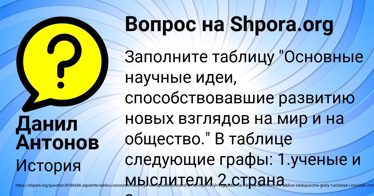 Картинка с текстом вопроса от пользователя Данил Антонов