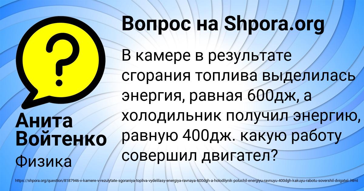 Картинка с текстом вопроса от пользователя Анита Войтенко