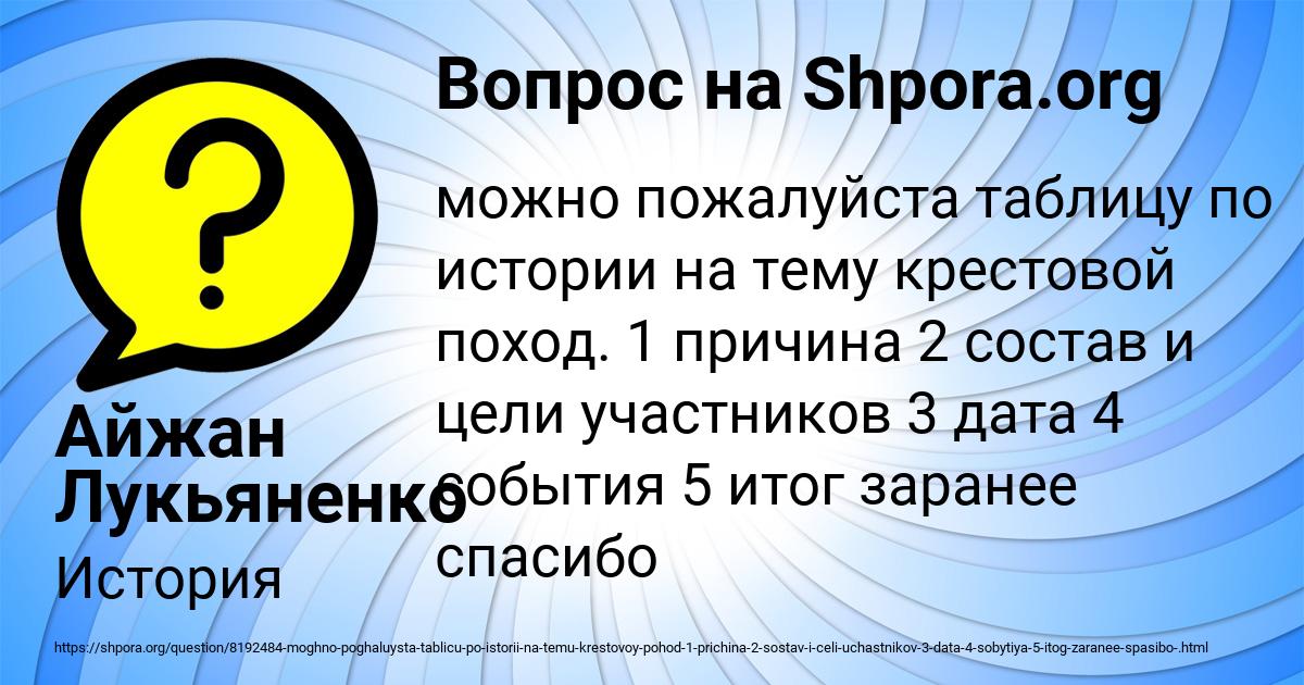 Картинка с текстом вопроса от пользователя Айжан Лукьяненко