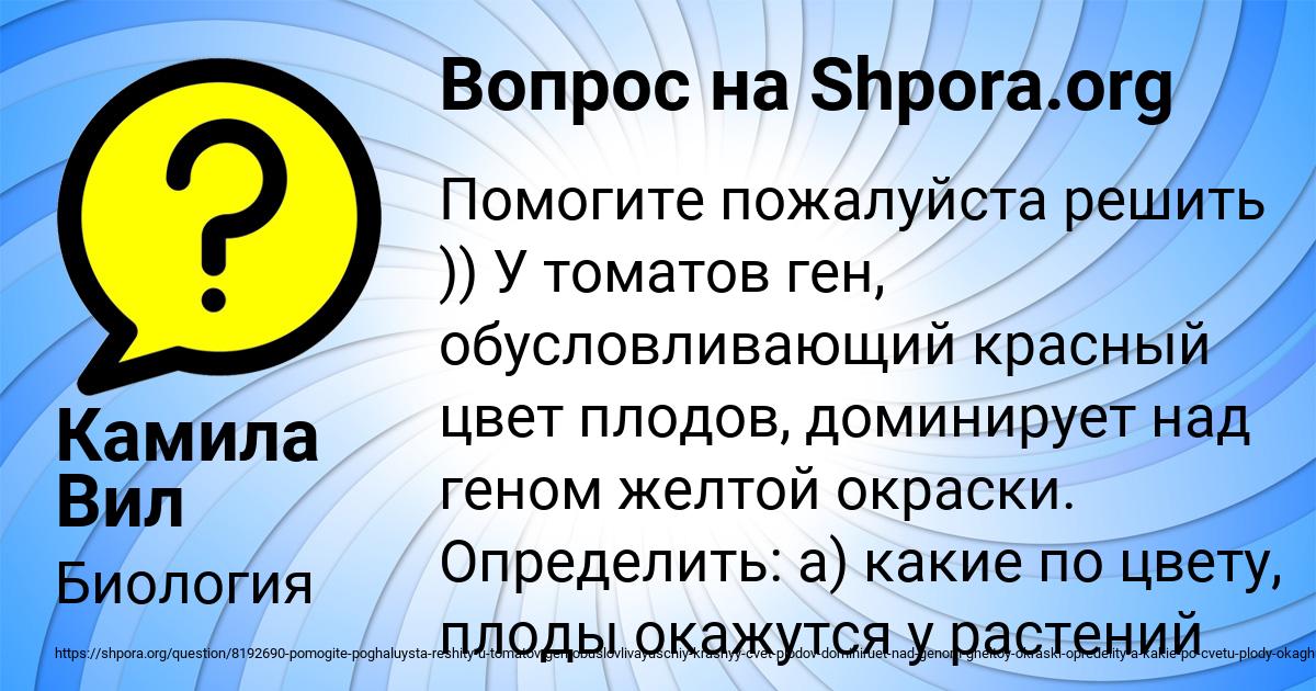 Картинка с текстом вопроса от пользователя Камила Вил