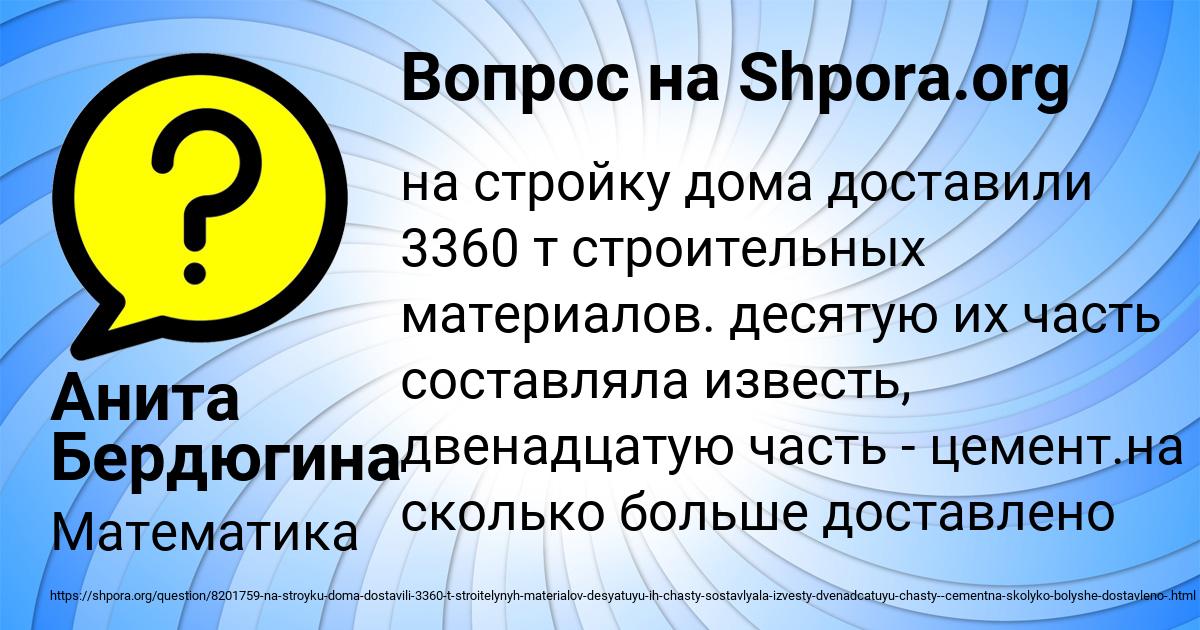 Картинка с текстом вопроса от пользователя Анита Бердюгина