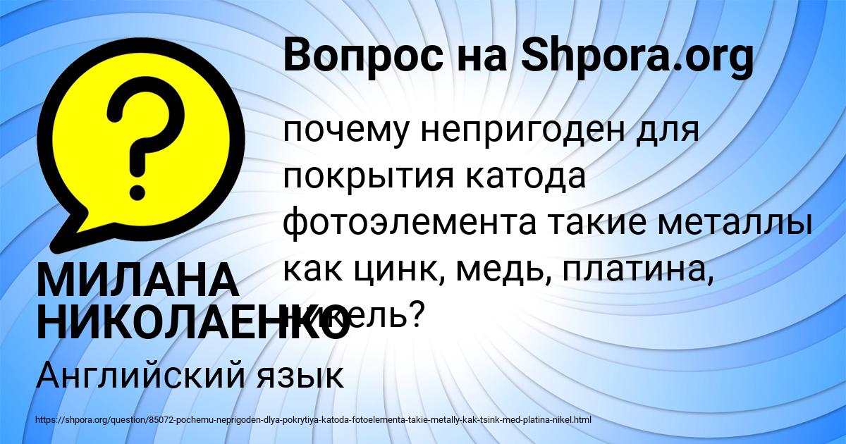 Картинка с текстом вопроса от пользователя МИЛАНА НИКОЛАЕНКО