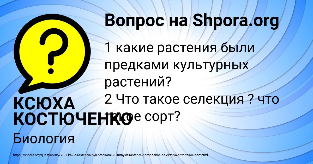 Картинка с текстом вопроса от пользователя КСЮХА КОСТЮЧЕНКО