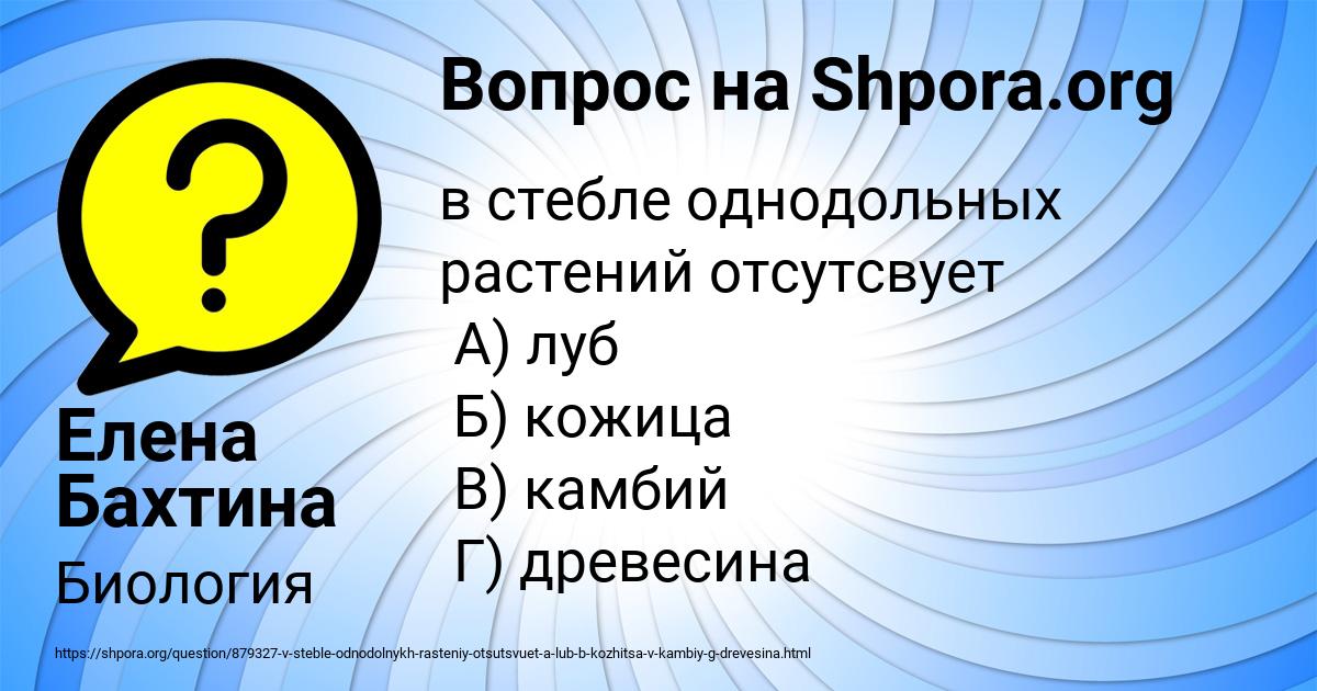 Картинка с текстом вопроса от пользователя Елена Бахтина