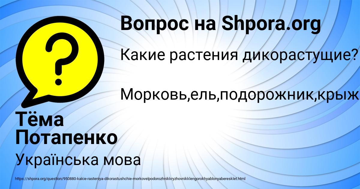 Картинка с текстом вопроса от пользователя Тёма Потапенко
