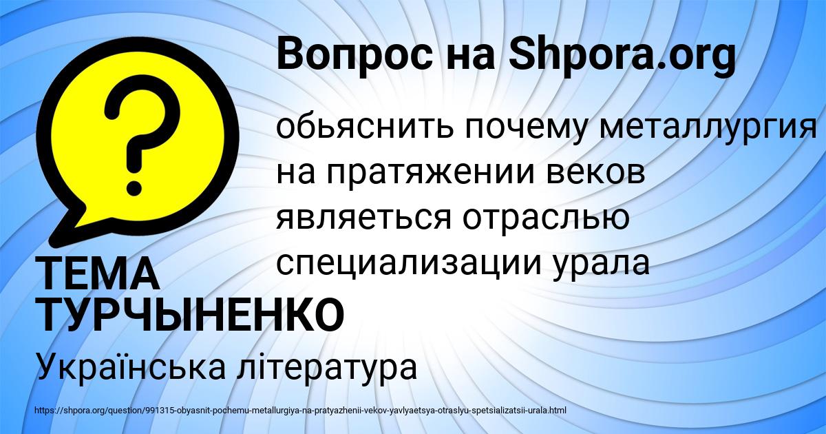 Картинка с текстом вопроса от пользователя ТЕМА ТУРЧЫНЕНКО