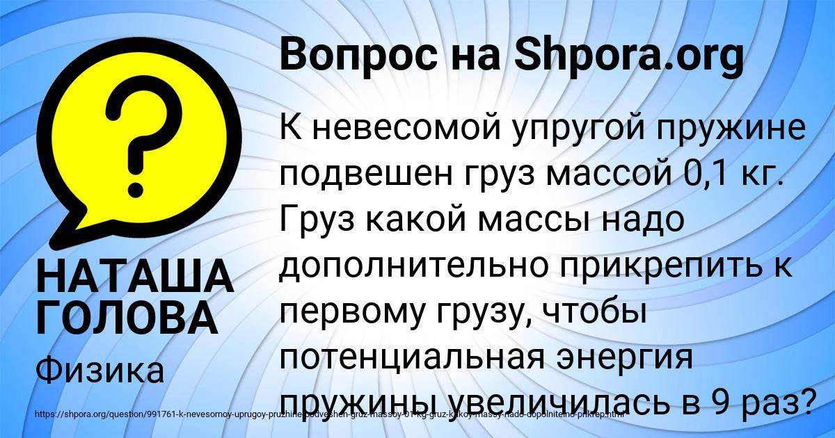 Картинка с текстом вопроса от пользователя НАТАША ГОЛОВА
